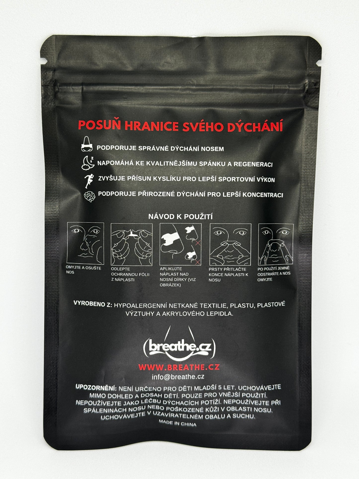 Pásky na nos BREATHE.CZ - Barva průhledná 30ks